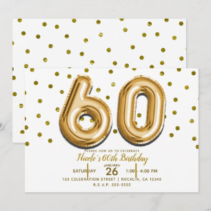 Invitation 60 ballons d'or et soixantième fête d'anniversaire