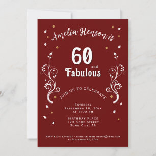 Invitation 60 et Fabulous Foliage Rouge 60e anniversaire