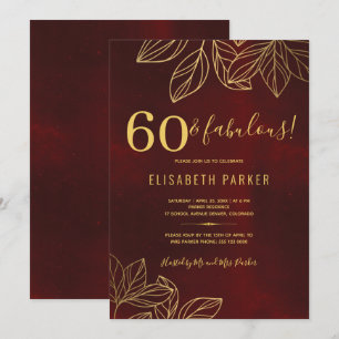 Invitation 60 et or fabuleux élégant 60e anniversaire fête