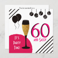 60 et Sassy Anniversaire Champagne Flute