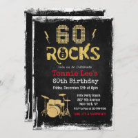 60 Rocks Rockstar Guitar 60e anniversaire Invitati
