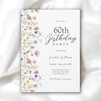60e anniversaire Aquarelle Fleur sauvage Floral