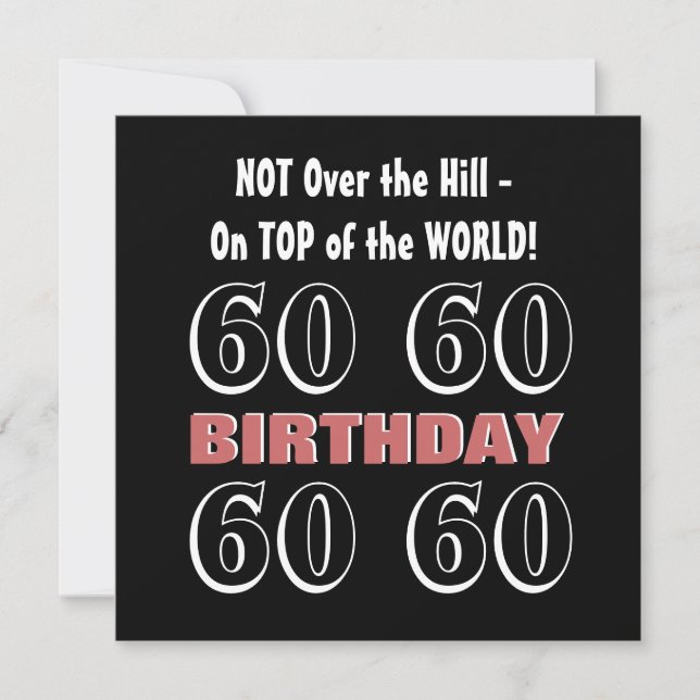 Invitation 60e anniversaire Bourgogne moderne Black Funny Y16 (Devant)