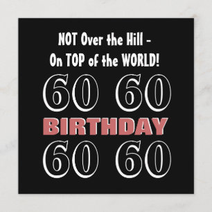 Invitation 60e anniversaire Bourgogne moderne Black Funny Y16