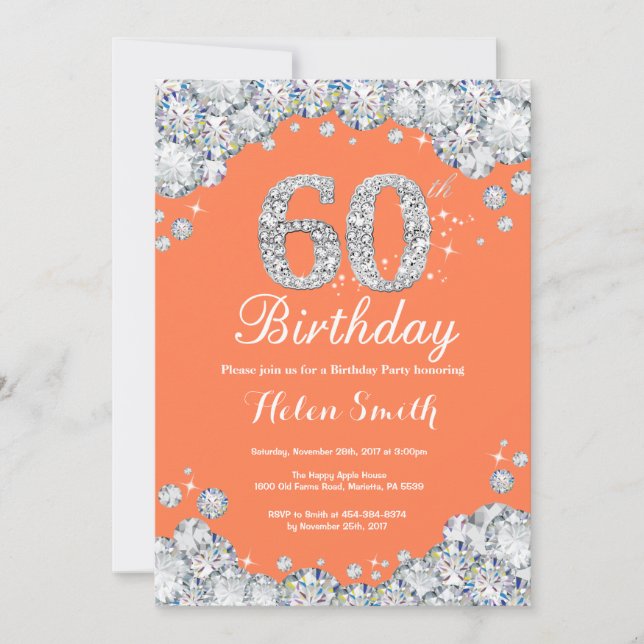 Invitation 60e anniversaire Coral et Diamant d'argent (Devant)