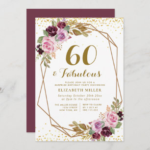 Invitation 60e anniversaire de floraison violette