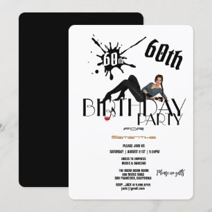 Invitation 60e Anniversaire de la fête Classique dame unique