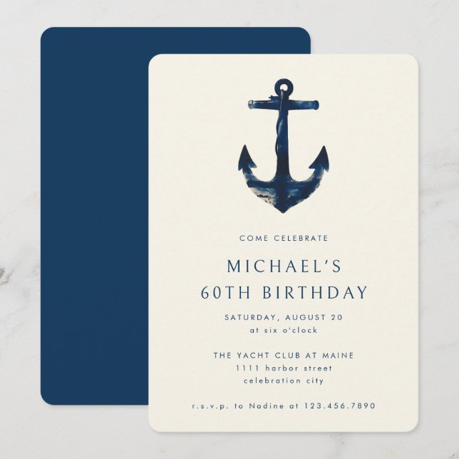 Invitation 60e anniversaire de la fête Marine Ancre nautique  (Devant / Derrière)