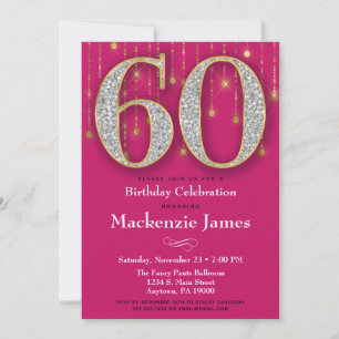 Invitation 60e anniversaire Diamants d'or rose Adu