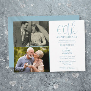 Invitation 60e anniversaire du Mariage Alors et maintenant 2 