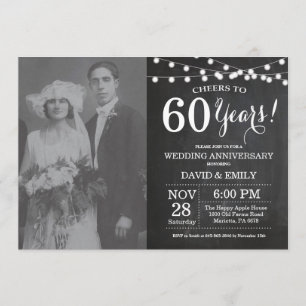 Invitation 60e anniversaire du Mariage Chalkboard Photo