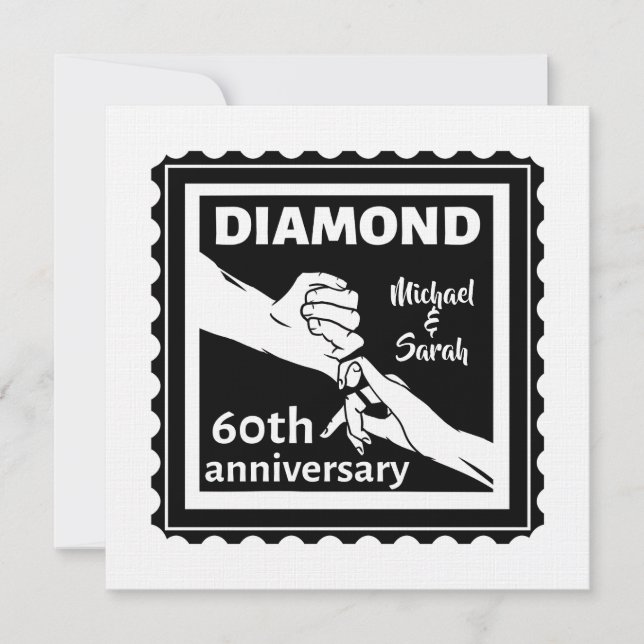 Invitation 60e anniversaire du mariage diamant traditionnel (Devant)