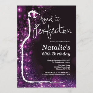 Invitation 60e Anniversaire du vin Aged to Perfection Purple