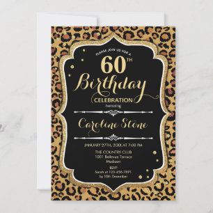 Invitation 60e anniversaire - Empreinte de léopard