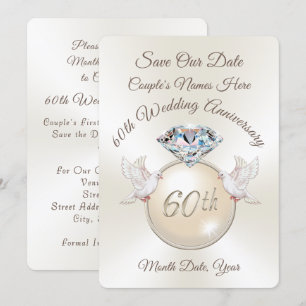 Invitation 60e anniversaire Enregistrer la date Anniversaire 