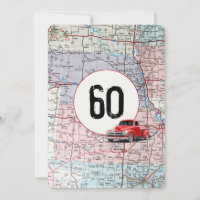 60e Anniversaire Fête Rouge Retro Camion