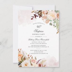 Invitation 60e anniversaire Floral Greenery Party