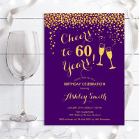 60e Anniversaire - Joue À 60 Ans D'Or Violet
