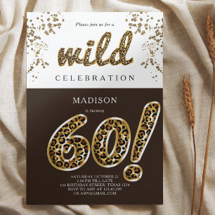 Invitation 60e anniversaire Leopard Foil Script