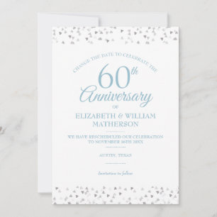 Invitation 60e anniversaire Mariage Changer la date Confetti