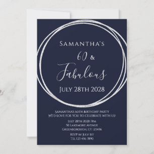 Invitation 60e anniversaire Marine Argent Anniversaire