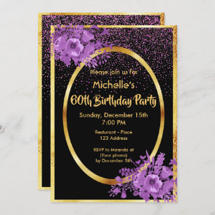 Invitation 60e anniversaire or noir