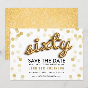 Invitation 60e anniversaire Parties scintillant des ballons d