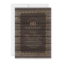60e anniversaire Rustic Wood Fancy Country Party