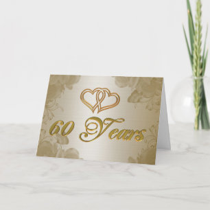 Invitation 60e anniversaire satin d'or
