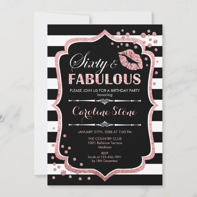 Invitation 60e anniversaire - Soixante fabuleux Black Rose Go (Devant)