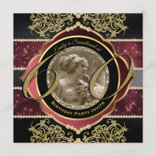 Invitation 60e anniversaire Soixantième Gold Ruby Gems