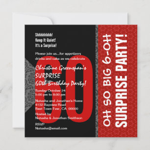 Invitation 60e Diagonal Surprise, noir et blanc
