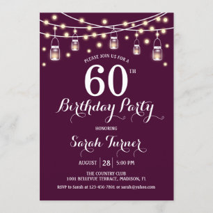 Invitation 60e fête d'anniversaire - Bourgogne
