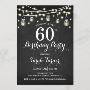 Invitation 60e fête d'anniversaire - Chalkboard