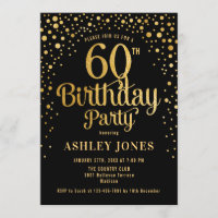 60e fête d'anniversaire - Noir & Or