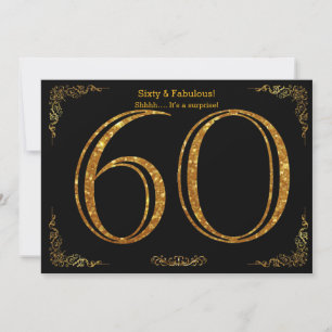 Invitation 60e fête d'anniversaire, styl Gatsby, parties scin