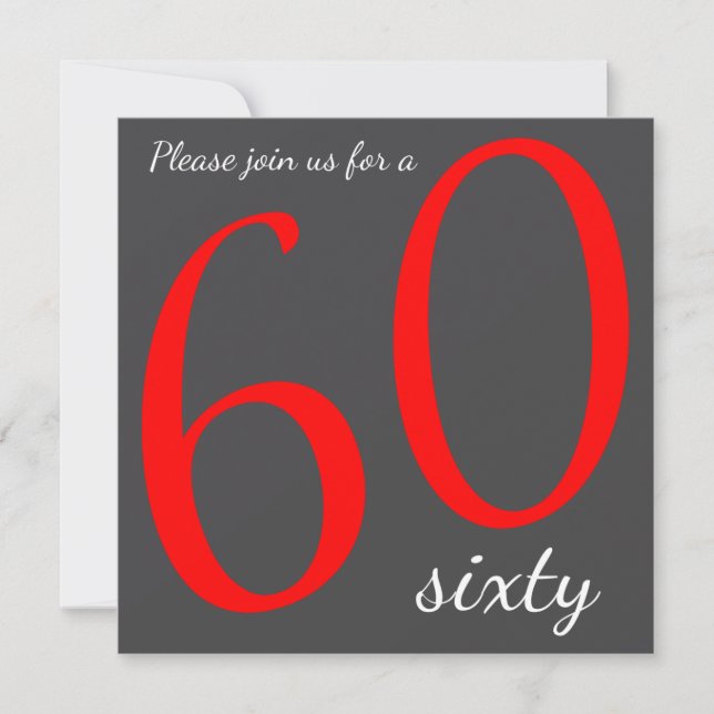 Invitation 60e fête d'anniversaire | Texte do-it-yourself (Devant)
