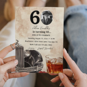 Invitation 60e fête d'anniversaire   Vieux Timer Voiture & Wh