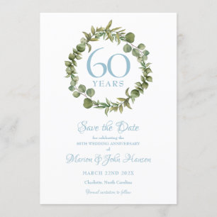 Invitation 60e Mariage : Sauvez la date Garland 