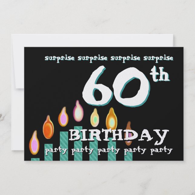 Invitation 60e Modèle d'invitation à la fête d'anniversaire S (Devant)
