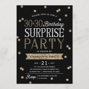 Invitation 60e Parties scintillant Confetti Surprise Party In