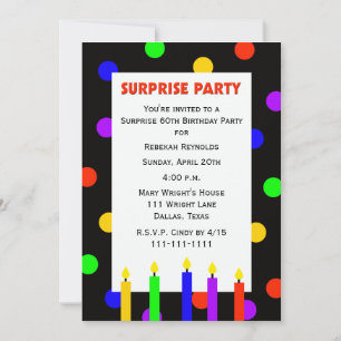 Invitation 60e Points d'invitation de fête d'anniversaire sur