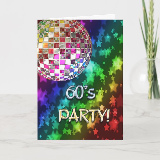 invitation 60s avec la boule de disco et (Devant)