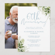 60th Wedding Anniversary Greenery Floral Photo