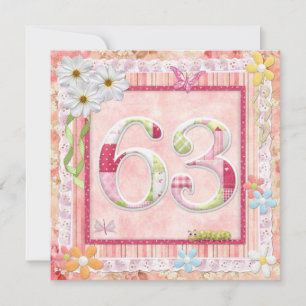 Invitation 63ème anniversaire style scrapbooking