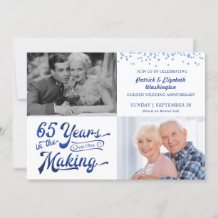 Invitation 65 Ans de Fabrication Photo Saphir Anniversaire