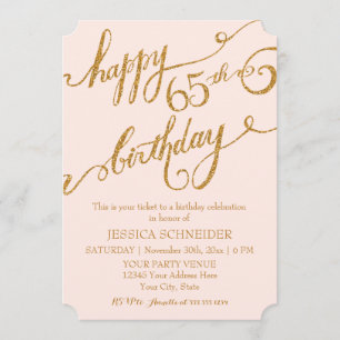 Invitation 65e, 65e anniversaire Fête des billets