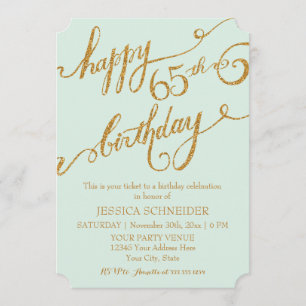 Invitation 65e, 65e anniversaire Fête des billets