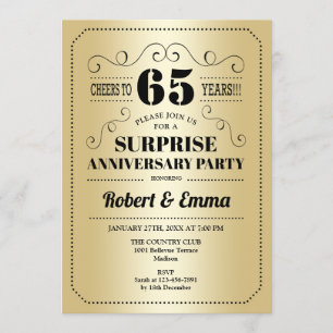 Invitation 65e anniversaire de la Surprise - Black Gold