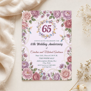 Invitation 65e anniversaire de mariage au saphir bleu